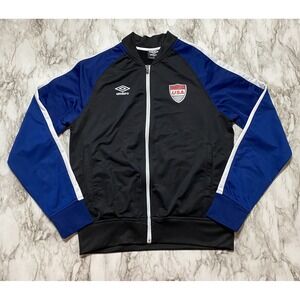 UMBRO Team‎ USA Mens Sweatshirt Size S Black Blue Full Zip Pockets